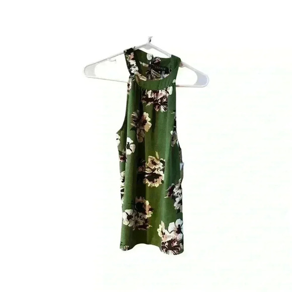NWT 1.State Halter Tank Green Floral Size M Hyper Tropic Palm Leaf. - Picture 4 of 12